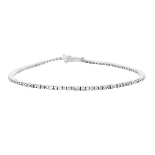 Bracelet Bracelet Tennis ligne diamants or gris 58 Facettes GU29