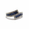 Ring 54 Link ring in 18-carat white gold set with sapphires and diamonds 58 Facettes