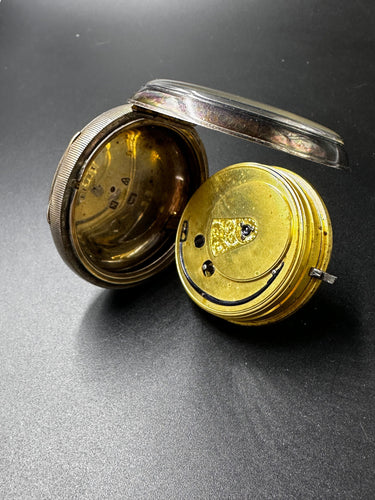 Montre E. Perfitt - Montre de poche en argent sterling, Londres 1874 58 Facettes