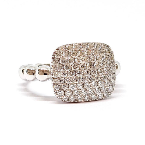 Ring 53 Pavé-ring i 18 karat hvidguld og diamanter 58 Facettes