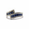 Ring 54 Link ring in 18-carat white gold set with sapphires and diamonds 58 Facettes