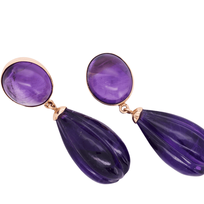 Boucles d'oreilles Boucles d'oreilles or jaune et améthystes 58 Facettes 101