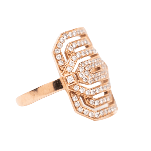 Bague 52 Bague My Way Statement or rose et diamants 58 Facettes 81094