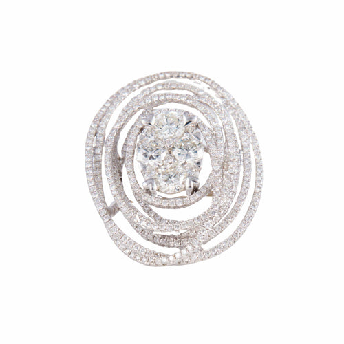 Bague 52 Bague Or Blanc Spirale Diamants 58 Facettes