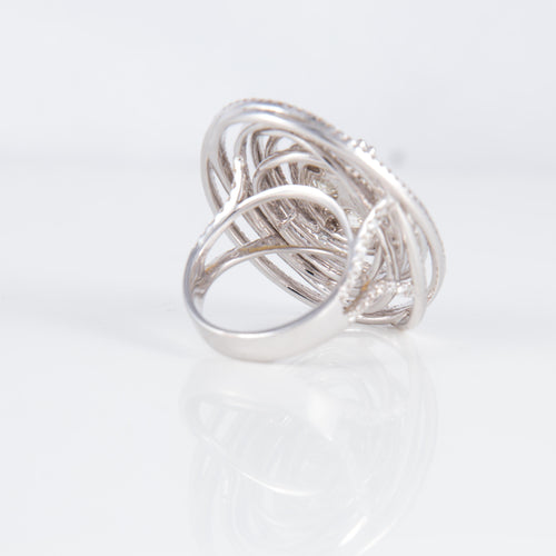 Bague 52 Bague Or Blanc Spirale Diamants 58 Facettes
