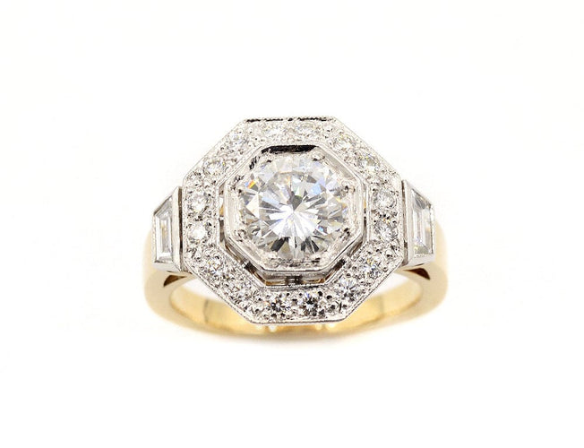 Anillo 48 Anillo Octógono en oro rosa y oro blanco, diamantes 0,96 ct I-VS1 58 Facettes F1598 C1772