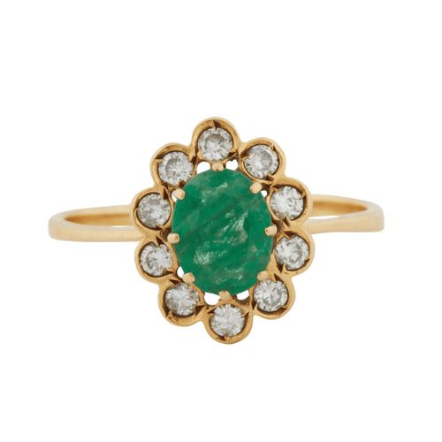 Bague 59 Bague Or Jaune - Emeraude et Diamants 58 Facettes RÉF 10006/13