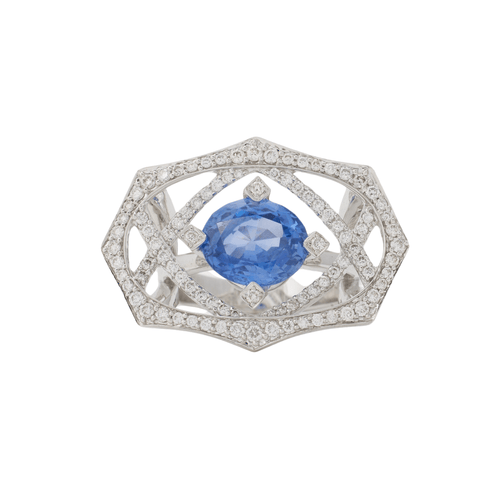Bague 54 Bague saphir et diamants 58 Facettes