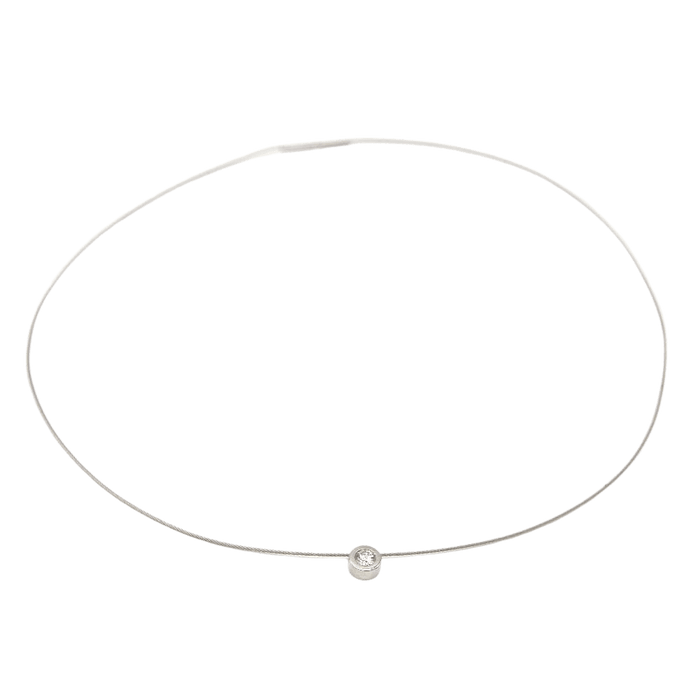 Collier avec diamant solitaire de 0,25 ct 58 Facettes D363927SO