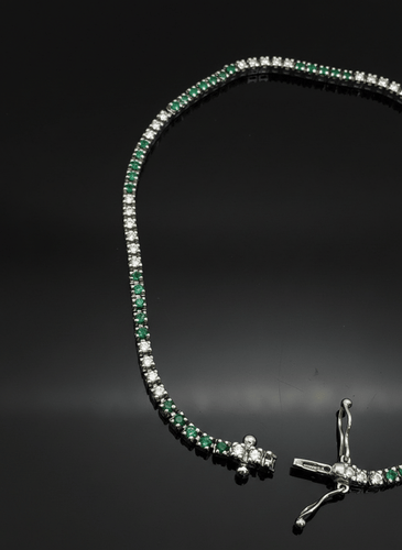 Bracelet Bracelet tennis - Diamants et tsavorites 58 Facettes