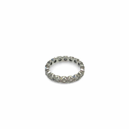 Bague 53 Alliance américaine en or gris 18K et diamants 58 Facettes REF2515-282