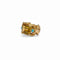 Bague 53 Bague cocktail en or jaune 18k, citrine et turquoises 58 Facettes