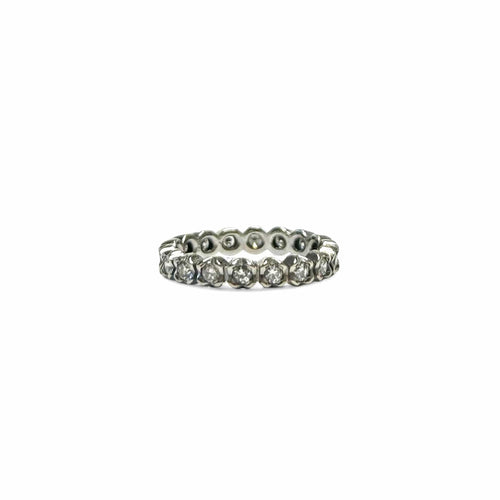 Bague 53 Alliance américaine en or gris 18K et diamants 58 Facettes REF2515-282