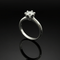 Bague 53 Bague solitaire en or blanc 18 carats avec diamant naturel 0,80 ct 58 Facettes