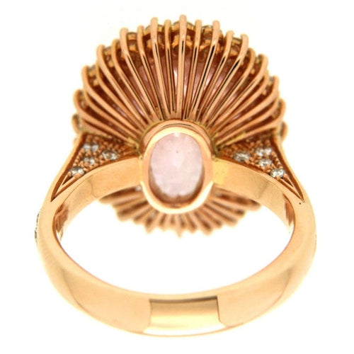 Pierścionek Guidetti - Pierścionek z różowego złota z diamentami i kunzytem 58 Facettes G1190