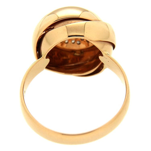 Prsten K di Kuore - Prsten od roze zlata sa braon dijamantima 58 Facettes G1347