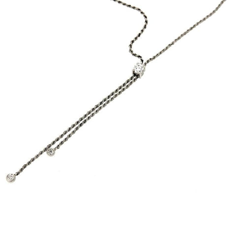 Naszyjnik Guidetti - Naszyjnik typu choker z białego złota z 3 diamentami 58 Facettes G1426