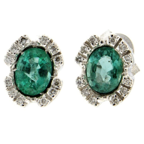 Náušnice Guidetti - Náušnice z bílého zlata se smaragdy a diamanty 58 Facettes G1567