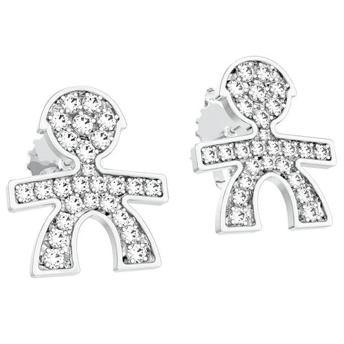 LeBebé i Pavé earrings - Boy stud earrings in white gold and diamonds 58 Facettes G168