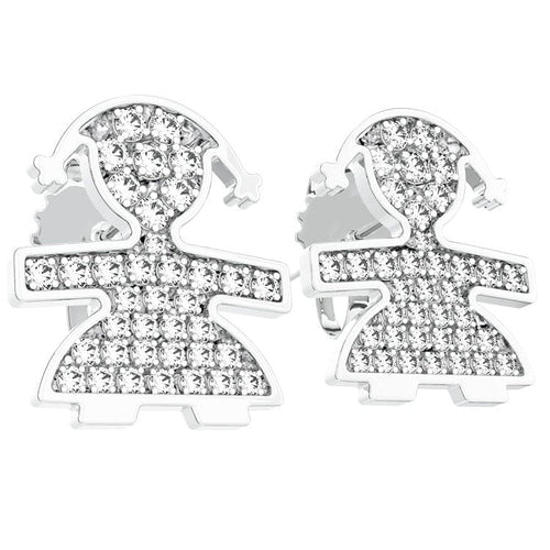 Náušnice LeBebé i Pavé - Pecky z bílého zlata a diamantů 58 Facettes G169