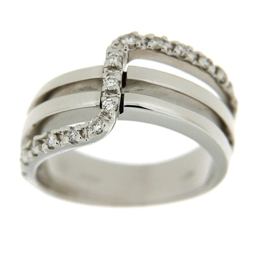 Inel Inel din aur alb împodobit cu diamante tăietură briliant de 0,30 ct 58 Facettes G1748