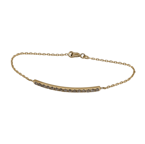 Bracelet Bracelet or jaune 18 carats serti d’une barrette de diamants 58 Facettes