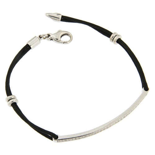 Guidetti-Armband - Armband aus Weißgold und Diamanten mit schwarzem Band 58 Facettes G2433