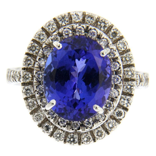 Guidetti-ring - Ring i hvitt gull med tanzanitt og diamanter 58 Facettes G2437