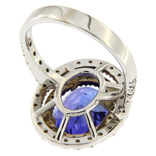 Guidetti-ring - Ring i hvitt gull med tanzanitt og diamanter 58 Facettes G2437