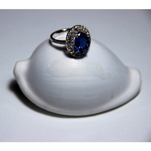 Guidetti-ring - Ring i hvitt gull med tanzanitt og diamanter 58 Facettes G2437