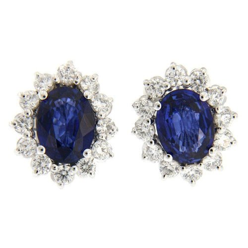 Náušnice Guidetti - Náušnice z bílého zlata se safíry a diamanty 58 Facettes G2446