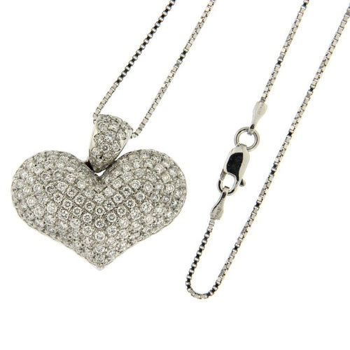 Guidetti Necklace - White gold and diamond heart choker necklace 58 Facettes G2452