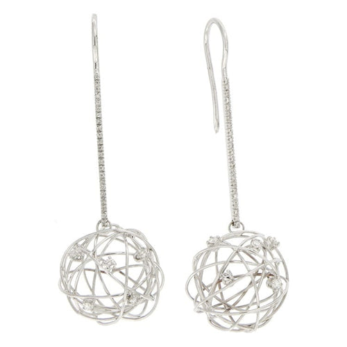 Guidetti Ohrringe - Hängende Ohrringe mit Kugel aus Weißgold und Diamanten 58 Facettes G2655