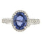 Guidetti Ring - White gold ring with oval sapphire and diamonds 58 Facettes G2690