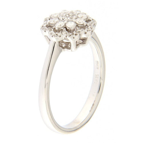 Guidetti-ring - Hvidguldsblomsterring med brillantslebne diamanter 58 Facettes G2771