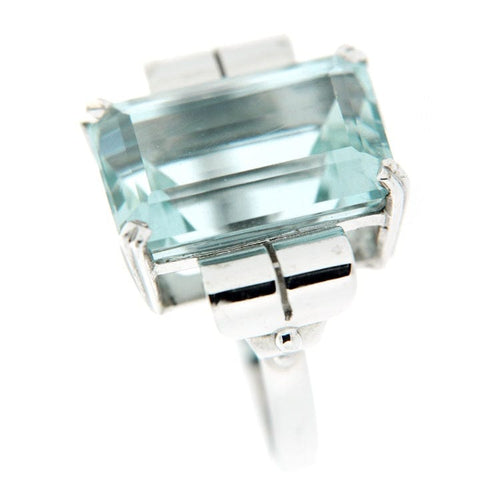 Prsten Guidetti - Prsten od belog zlata sa akvamarinom 17,43 ct 58 Facettes G318