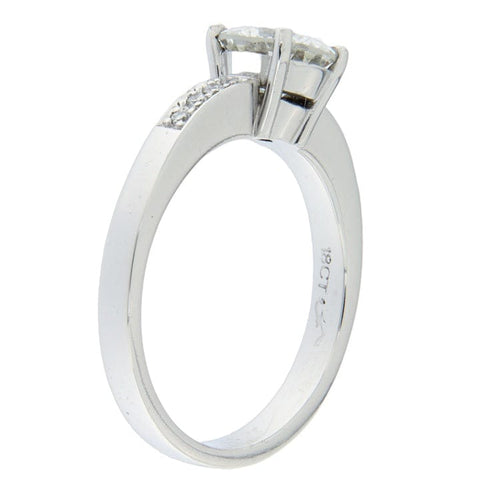 Bague 56 Bague solitaire en or blanc avec diamant taille brillant 58 Facettes G3305