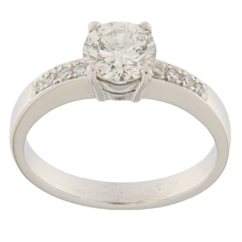 Bague 56 Bague solitaire en or blanc avec diamant taille brillant 58 Facettes G3305