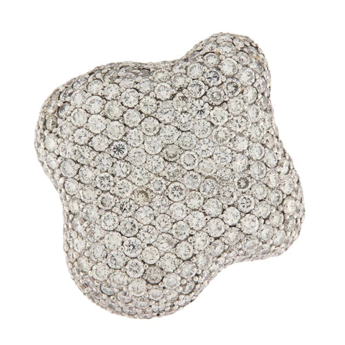 Bague 56.5 Nuage Pavé - Bague en or blanc avec diamants 5,17 ct 58 Facettes G3405