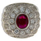 Bague 54.5 Bague en or blanc 18 kt avec rubis 1,05 ct et diamants 1,84 ct 58 Facettes G3706