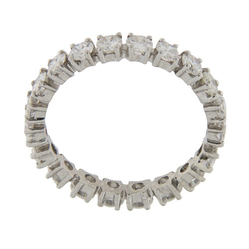 Bague 55 Bague eternity vintage en or blanc 18 ct et diamants 1,80 ct 58 Facettes G3725