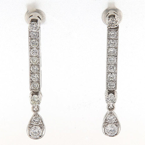 Boucles d'oreilles Boucles d’oreilles pendantes vintage en or blanc 18 kt et diamants 58 Facettes G3774