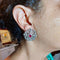 Boucles d'oreilles Boucles d’oreilles vintage en or blanc 18 ct avec diamants et rubis 58 Facettes G3779