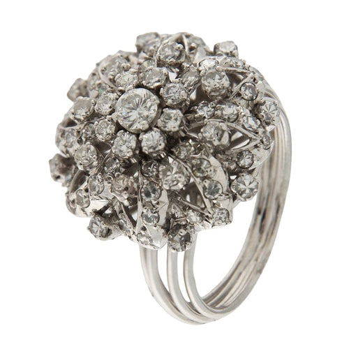 Bague 55.5 Bague en or blanc 18 ct avec diamants taille brillant et huit-huit 58 Facettes G3848