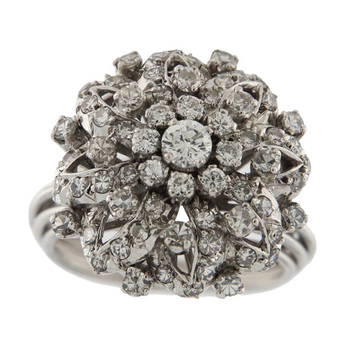 Bague 55.5 Bague en or blanc 18 ct avec diamants taille brillant et huit-huit 58 Facettes G3848