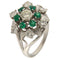 Bague 59 Bague vintage en or blanc 18 ct avec émeraudes et diamants 58 Facettes G3865