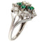 Bague 59 Bague vintage en or blanc 18 ct avec émeraudes et diamants 58 Facettes G3865