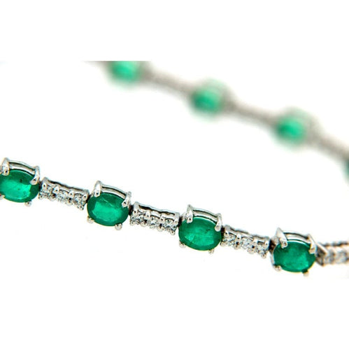 Guidetti-armbånd - Armbånd i hvidguld med diamanter og smaragder 58 Facettes G598