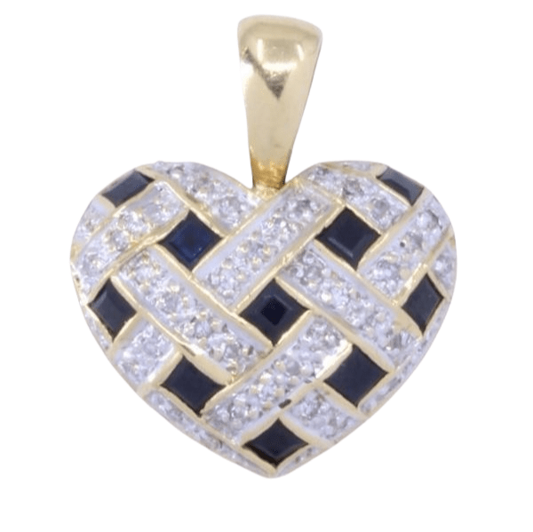 Pendentif Pendentif coeur or jaune saphirs et diamants 58 Facettes 089561