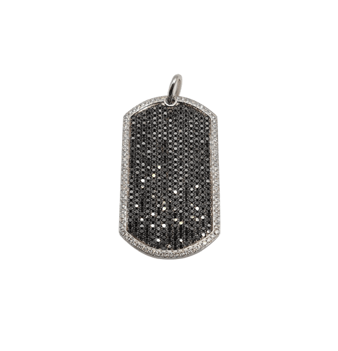 Pendentif Pendentif or blanc serti de diamants noirs et blancs 58 Facettes